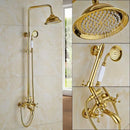 GobekUsa Dual Handle Wall Mounted Rainfall Shower System with Sliding Bar