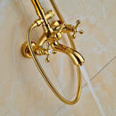 GobekUsa Dual Handle Wall Mounted Rainfall Shower System with Sliding Bar