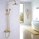 GobekUsa Dual Handle Wall Mounted Rainfall Shower System with Sliding Bar