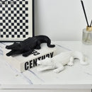 Gold white & rainbow crocodile resin sculpture desk living room decor by Decorbites