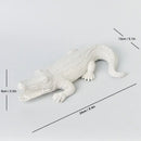 Gold white & rainbow crocodile resin sculpture desk living room decor by Decorbites