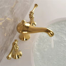 GobekUsa Gold Widespread Bathroom Faucet with Waterfall Design