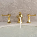 GobekUsa Gold Widespread Bathroom Faucet with Waterfall Design