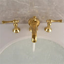 GobekUsa Gold Widespread Bathroom Faucet with Waterfall Design