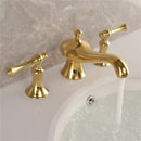 GobekUsa Gold Widespread Bathroom Faucet with Waterfall Design