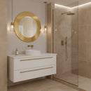Black Brass Round Mirror