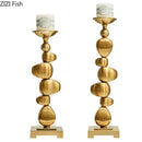GobekUsa Golden Alloy Stone Pile Candle Holder Ornament Home Aroma Container