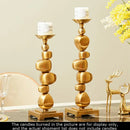 GobekUsa Golden Alloy Stone Pile Candle Holder Ornament Home Aroma Container
