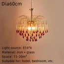 GobekUsa Crystal Water Drop Ceiling Chandelier for Home Decor and Lighting