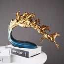 GobekUsa Galloping Horse Luxury Sculpture: Elegant Decor for Office, Living Room & Store.