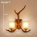 GobekUsa Deer Horn Resin Wall Lamp with Warm White LED Light