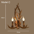 GobekUsa Deer Horn Resin Wall Lamp with Warm White LED Light