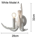 GobekUsa Deer Horn Resin Wall Lamp with Warm White LED Light