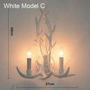 GobekUsa Deer Horn Resin Wall Lamp with Warm White LED Light