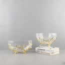 GobekUsa Golden Branch Glass Fruit Plate: Stylish Home Storage Container & Decor Accessory