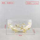 GobekUsa Golden Branch Glass Fruit Plate: Stylish Home Storage Container & Decor Accessory