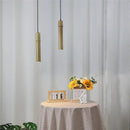 Golden bamboo tube pendant lights – dining room adjustable wire by Decorbites