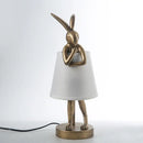 GobekUsa Bathing Rabbit Resin Table Lamp for Living Room and Bedroom Decor