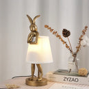 GobekUsa Bathing Rabbit Resin Table Lamp for Living Room and Bedroom Decor