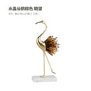 GobekUsa Crane Golden Bird Agate Marble Crystal Home Decor Craft Statue