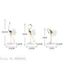 GobekUsa Crane Golden Bird Agate Marble Crystal Home Decor Craft Statue