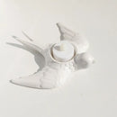 Golden bird ceramic candle holder tray wedding dining room decor by Decorbites
