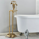 GobekUsa Golden Bird Freestanding Bathtub Faucet with Dual Crystal Handles