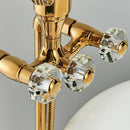 GobekUsa Golden Bird Freestanding Bathtub Faucet with Dual Crystal Handles
