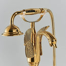 GobekUsa Golden Bird Freestanding Bathtub Faucet with Dual Crystal Handles
