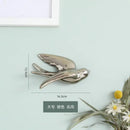 Golden bird swallow sculpture gold & silver wall decor living room by Decorbites