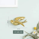 Golden bird swallow sculpture gold & silver wall decor living room by Decorbites