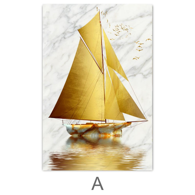 Golden Boat Canvas