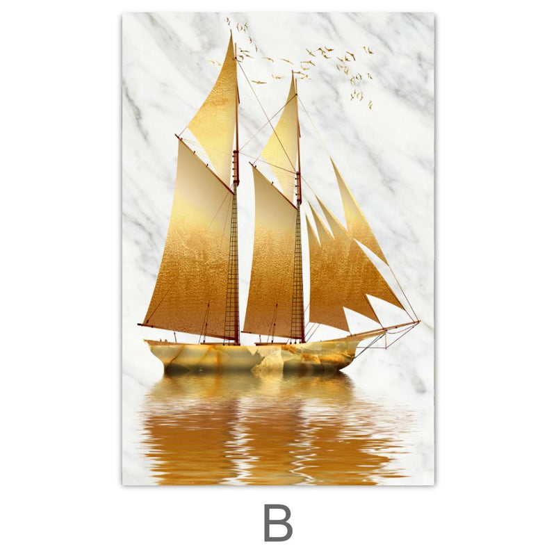 Golden Boat Canvas