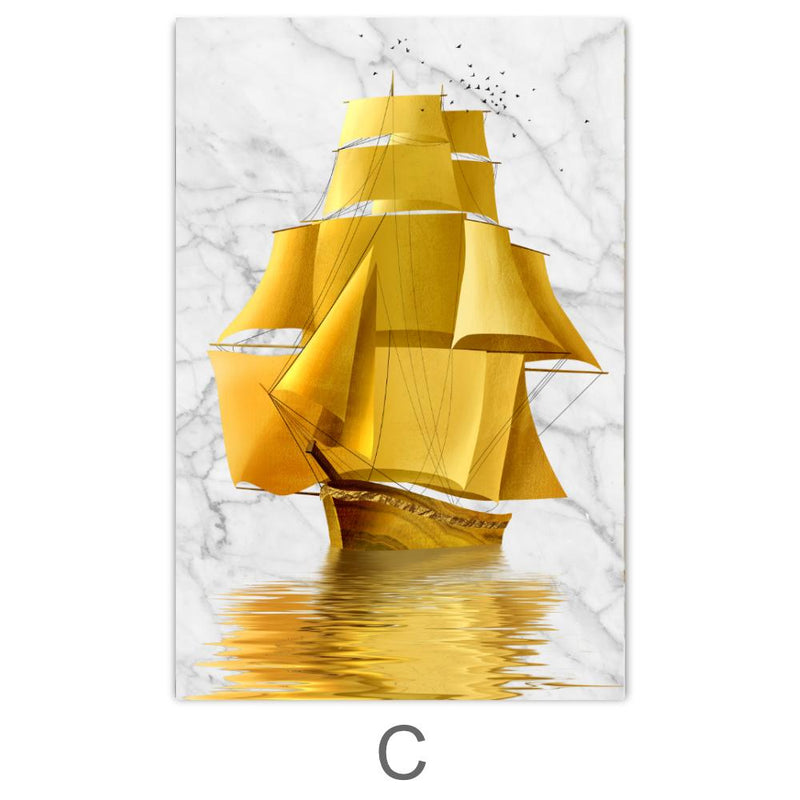 Golden Boat Canvas