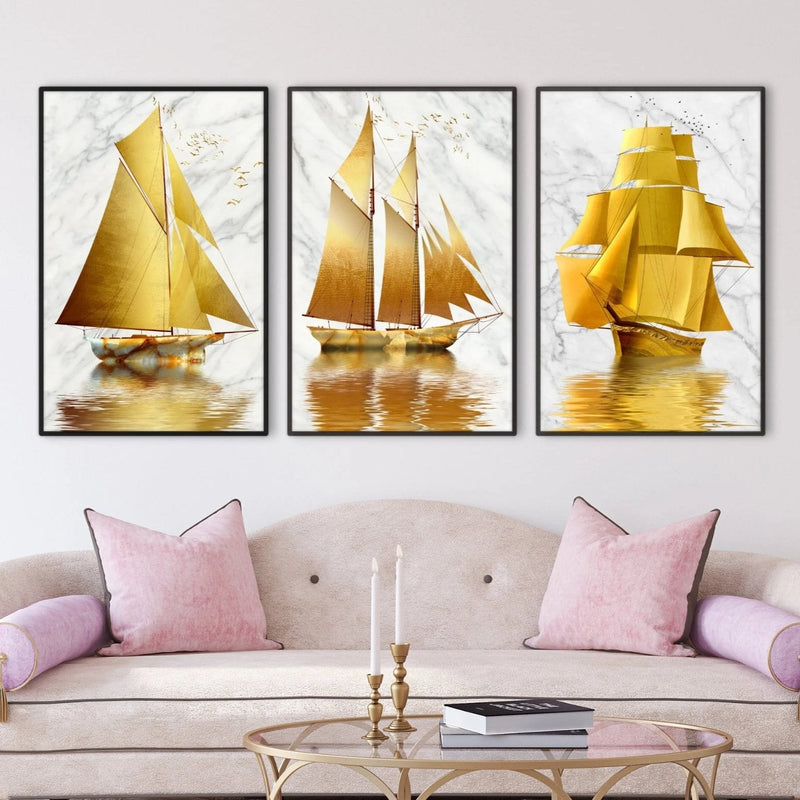 Golden Boat Canvas