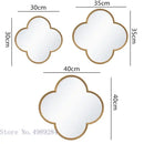 GobekUsa Golden Border Geometric Plum Flower Mirror Wall Decoration