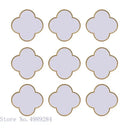 GobekUsa Golden Border Geometric Plum Flower Mirror Wall Decoration