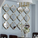 GobekUsa Golden Border Geometric Plum Flower Mirror Wall Decoration