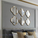 GobekUsa Golden Border Geometric Plum Flower Mirror Wall Decoration