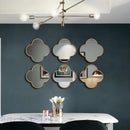 GobekUsa Golden Border Geometric Plum Flower Mirror Wall Decoration