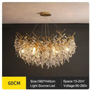 GobekUsa Golden Branch Ceiling Chandelier with LED Crystal Lights