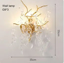 GobekUsa Golden Branch Ceiling Chandelier with LED Crystal Lights