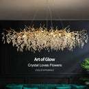 GobekUsa Golden Branch Ceiling Chandelier with LED Crystal Lights