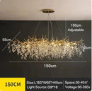 GobekUsa Golden Branch Ceiling Chandelier with LED Crystal Lights