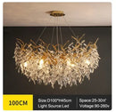 GobekUsa Golden Branch Ceiling Chandelier with LED Crystal Lights