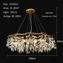 GobekUsa Golden Branch Ceiling Crystal Chandelier for Bedroom Living Room Lighting