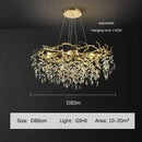 GobekUsa Golden Branch Ceiling Crystal Chandelier for Bedroom Living Room Lighting