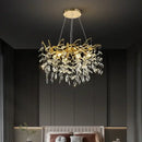 GobekUsa Golden Branch Ceiling Crystal Chandelier for Bedroom Living Room Lighting