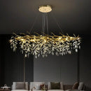 GobekUsa Golden Branch Ceiling Crystal Chandelier for Bedroom Living Room Lighting