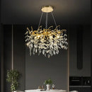 GobekUsa Golden Branch Ceiling Crystal Chandelier for Bedroom Living Room Lighting